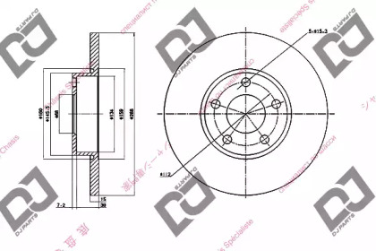 Тормозной диск DJ PARTS BD1589